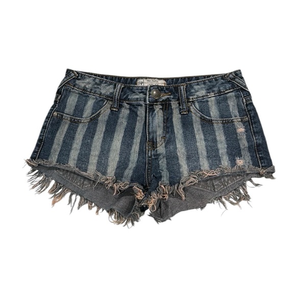 Free People Pants - Free People Low Rise Stripe Cut Off Shorts